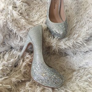 Crystal studded heel